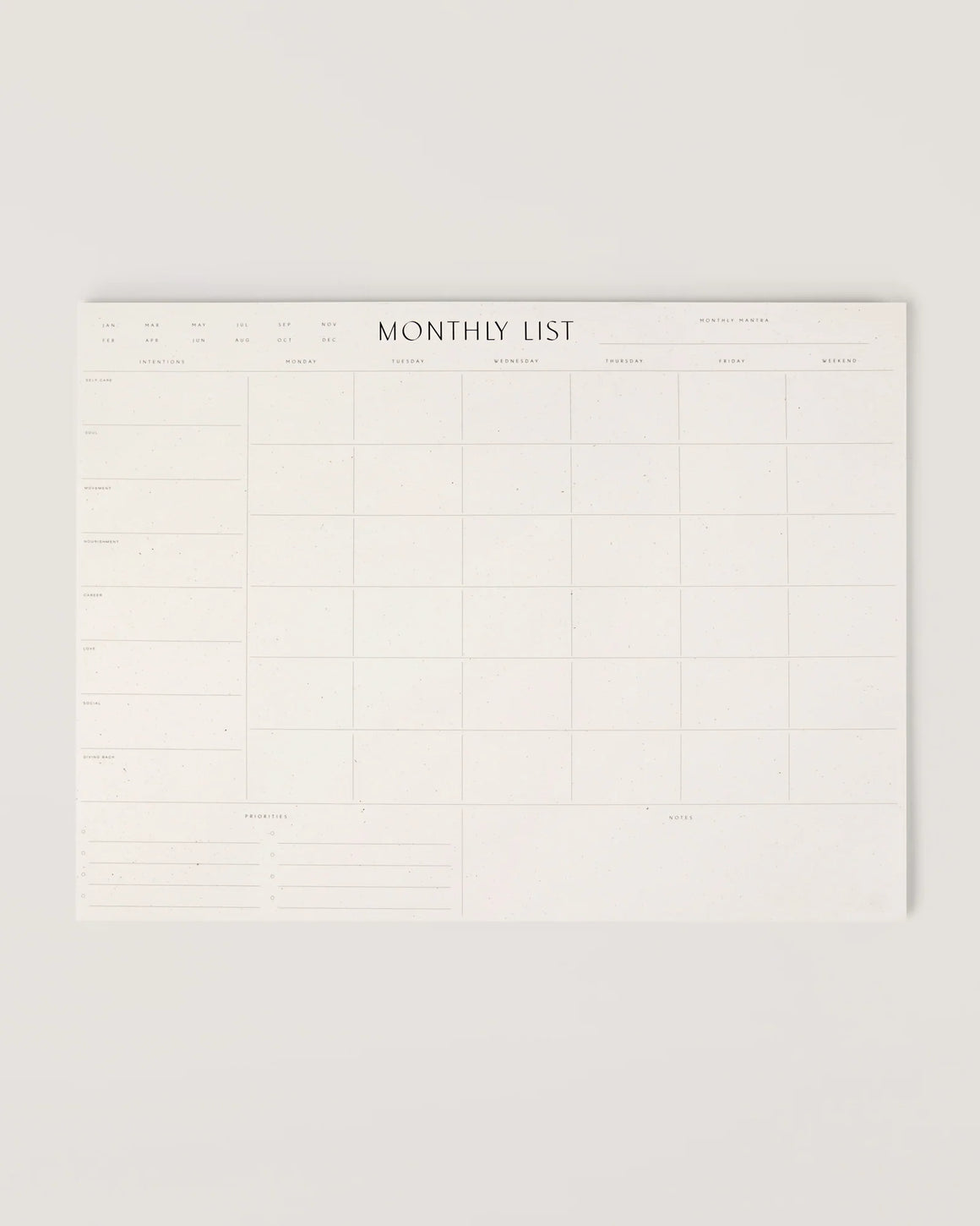 WILDE HOUSE MONTHLY LIST PAD