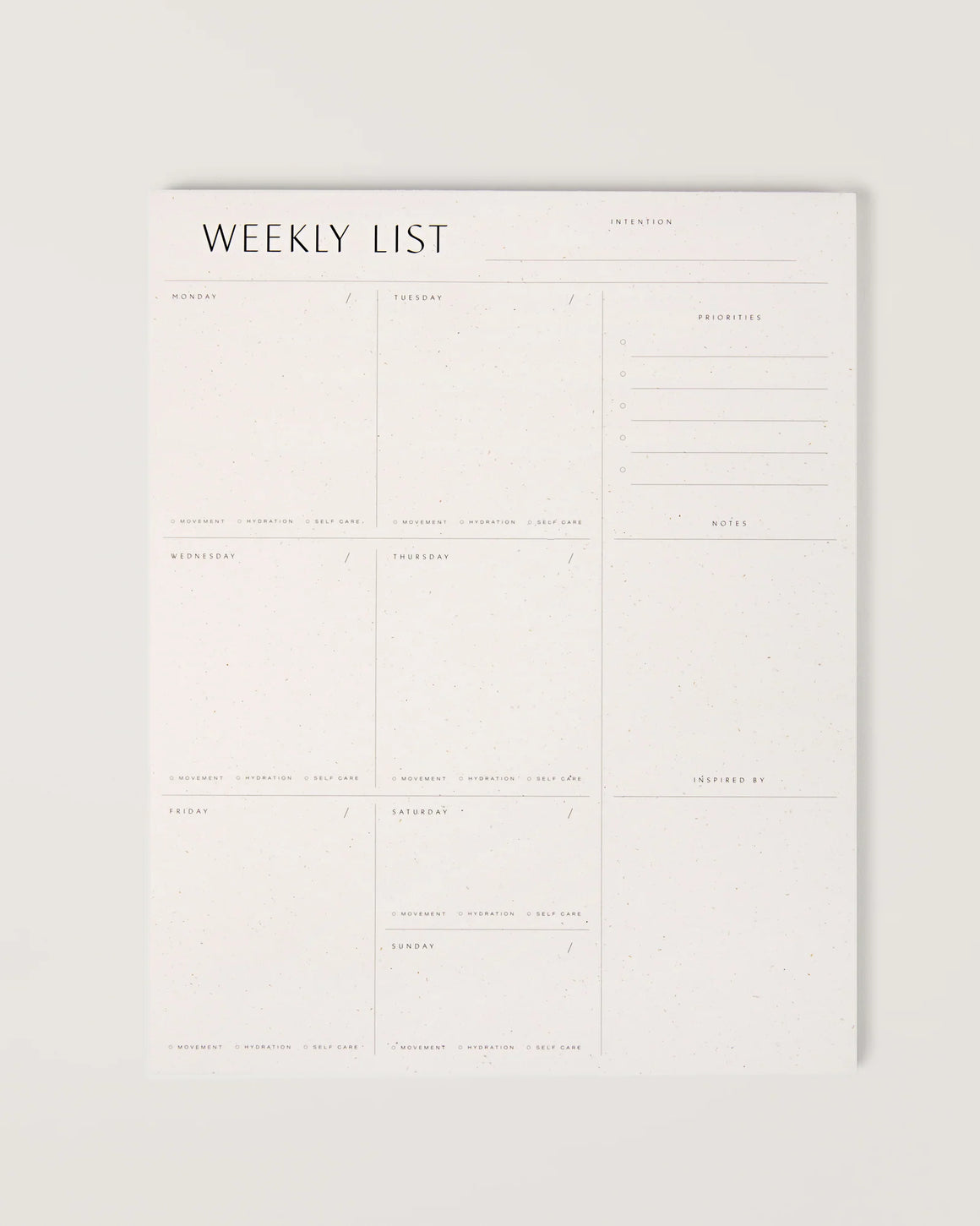 WILDE HOUSE WEEKLY LIST PAD